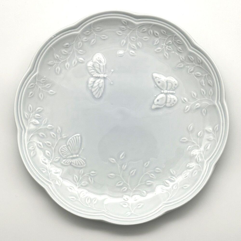 LENOX Butterfly Meadow SKY by Louise Le Luyer Blue 9" Dinner Plate USA Made VNTG